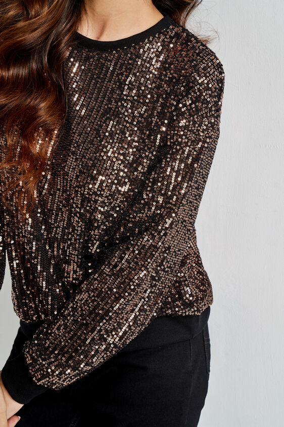 Black Geometric Straight Top, Black, image 5